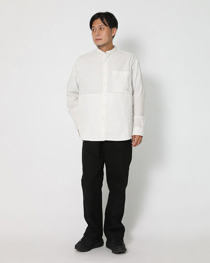 Organic Cotton Poplin Stand-Collar Shirt